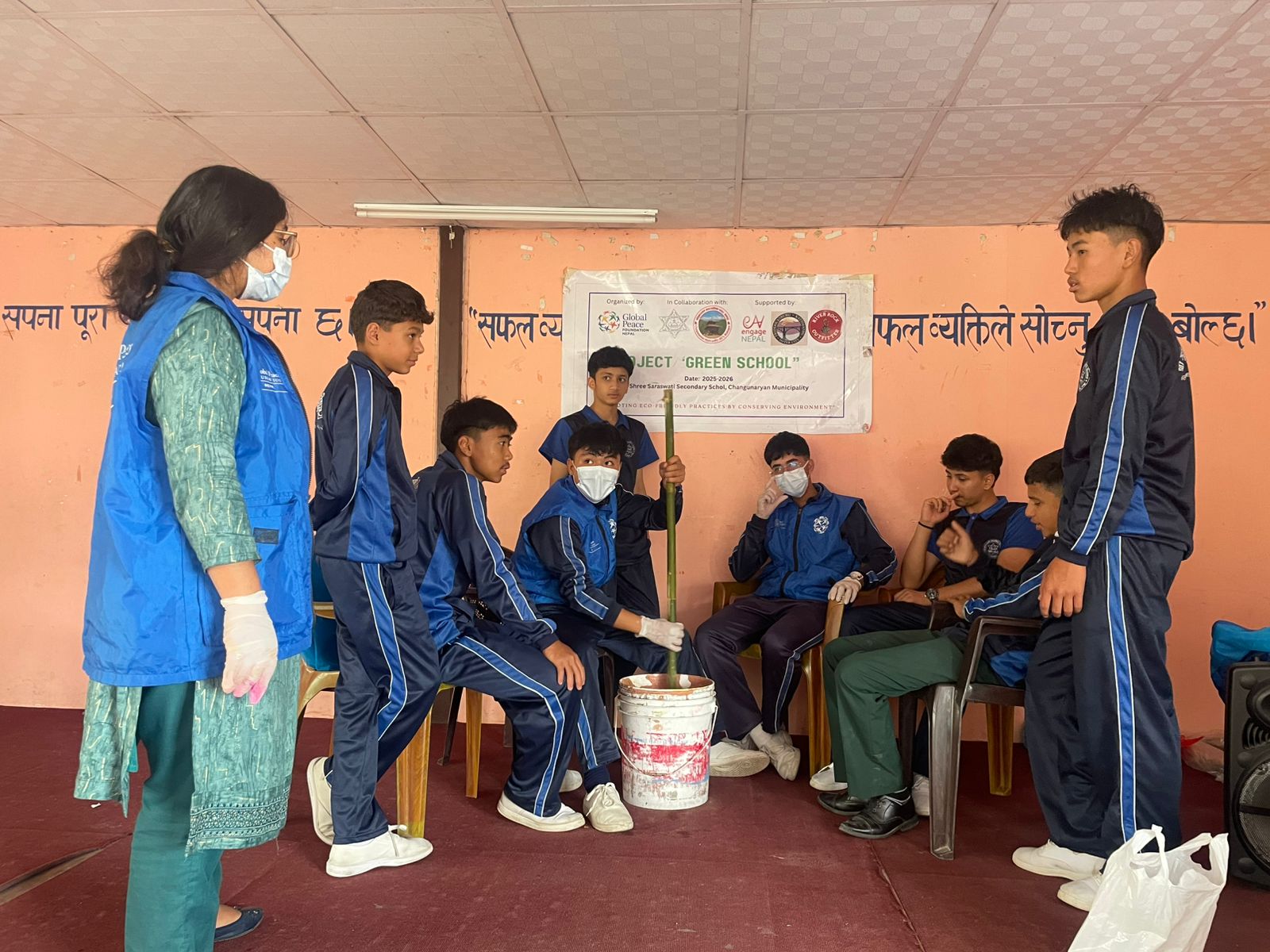 Green School students learning eco-friendly practices
